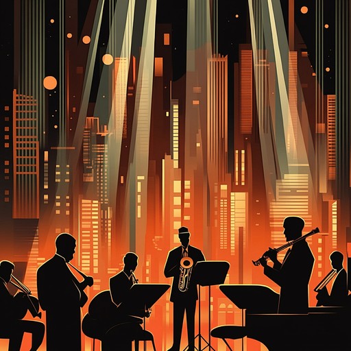 An instrumental swing tune that immerses listeners in the lively atmosphere of a 1930s urban night, featuring spirited brass melodies and dynamic rhythms that encourage dancing beneath the neon lights.