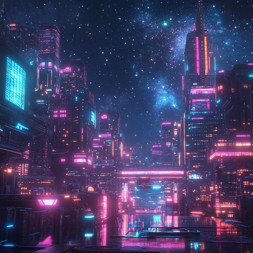 A journey through a futuristic cityscape, blending uplifting beats with tranquil melodies, evoking the feeling of driving through neon lit streets on a perfect night. The track combines sophisticated electronic elements with organic sounds to create a lush, immersive experience that is both euphoric and serene.