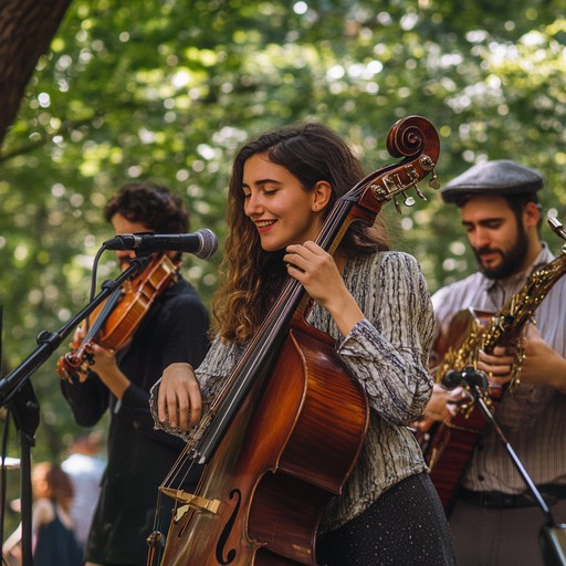 This vibrant instrumental captures the spirited essence of klezmer music with a high energy beat that is perfect for dancing. Traditional klezmer instruments come together to create an infectious rhythm, encouraging listeners to get up and move. Uplifting melodies and intricate harmonies add to the feeling of joyous celebration, making this track a perfect addition to any festive occasion.