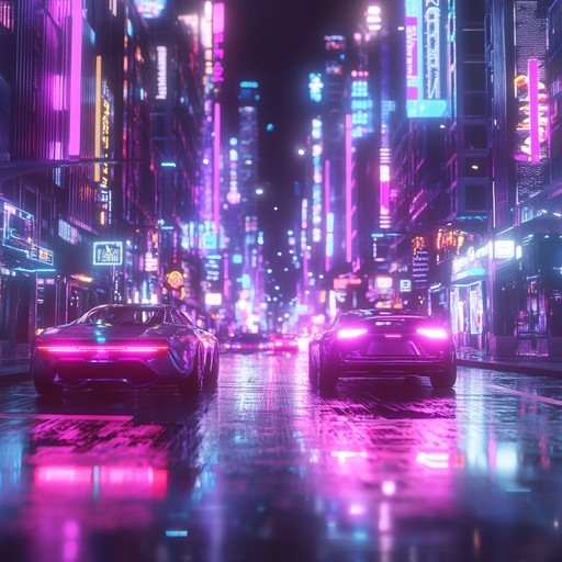 Step into the twilight of a futuristic metropolis with this elegant cyberpunk track. Orchestral strings seamlessly blend with electronic beats, creating a sophisticated backdrop for a high tech urban tale set against a vibrant neon lit night.