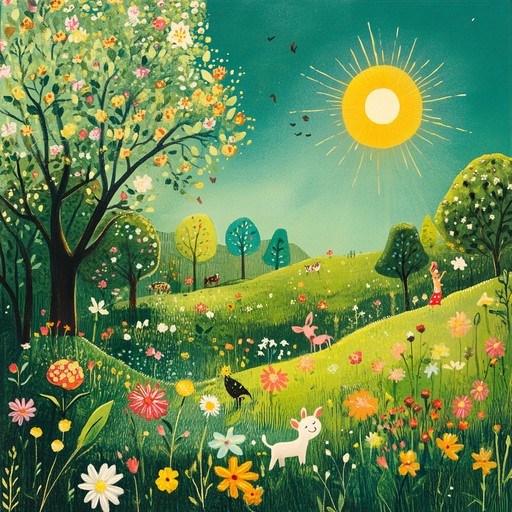 A joyful, lively adjunct piece inspired by a sunlit meadow, featuring the sounds of nature intertwined with a playful flute melody. Perfect for bringing happiness and vibrance to any setting.