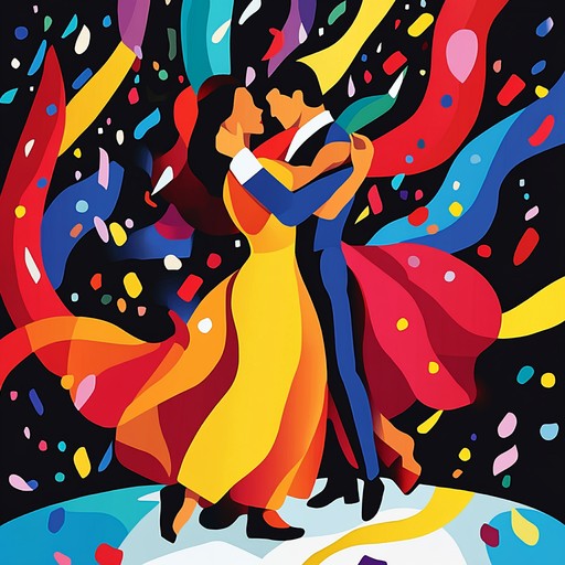 A vibrant and joyous instrumental tango piece that evokes the exhilaration and passion of a grand celebration, combining traditional tango elements with an exhilarating modern twist.