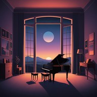 soft piano echoes in silence