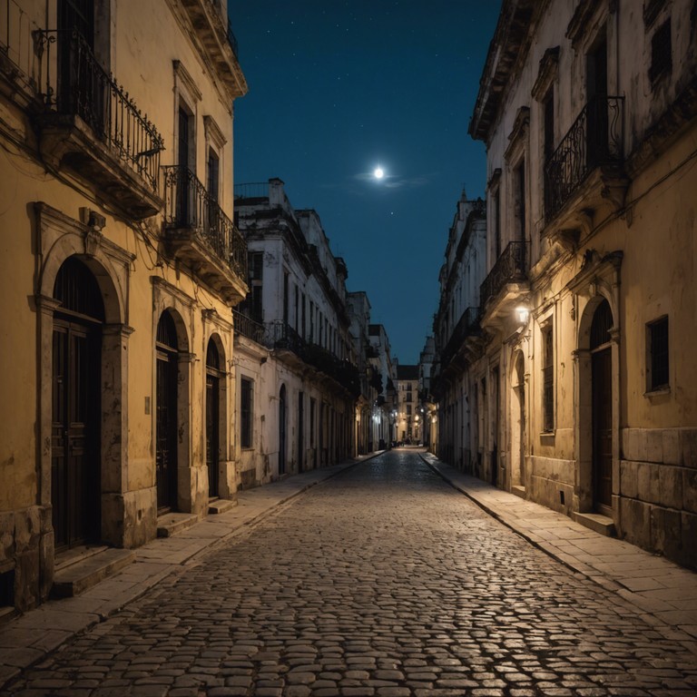 As the shadows grow and the streets of old havana breathe out the day's heat, the soundscape deepens with a piano centric arrangement within a latin jazz structure. 'nocturnal echoes of cuba' elicits the soul's stirring sensations amidst fleeting glances of moonlit streets, revealing the city’s heart through its darkest hours, filled with whispers of history and glimpses of starlit cobblestones.