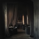 velvety dark tones create a haunting suspenseful atmosphere here