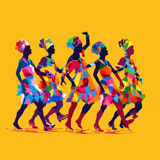 A lively rhythmic dance track, bringing out the essence of spirited celebration with its energetic beats. This composition features active stomp rhythms, layered clapping, and dynamic percussion to create a scene of communal joy and dancing. Perfect for upbeat gatherings and engaging dance floors.