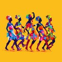 energetic rhythmic dance with spirited celebratory percussive elements