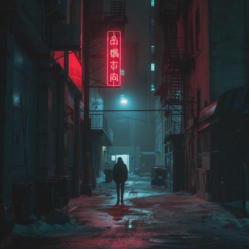 Imagine wandering an empty, neon lit metropolis at night, with distant, echoing synths capturing the somber essence of solitude and nostalgia.