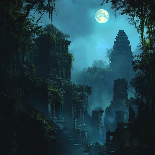 Experience a mesmerizing fusion of deep bass and tribal rhythms, conjuring images of ancient jungle temples. Ambient pads and traditional percussions blend, crafting an atmospheric and enchanting sonic journey.