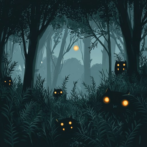 A journey through an eerie, enchanted woodland filled with mysterious whispers, distant howls, and rustling leaves. Perfect for children's storytelling or halloween events, this track combines whimsical charm with a touch of spooky enchantment to captivate young imaginations.