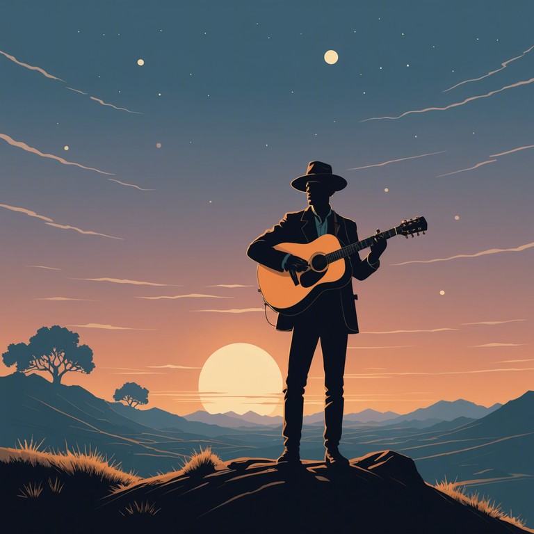 This composition embodies a troubadour's evening serenade under starlit skies, encapsulating the essence of love whispered softly against a backdrop of quiet village sounds. The song leverages the intimate tones of an acoustic guitar, evoking feelings of closeness and warmth. The melody progresses gently, inviting listeners into a deeply personal experience of nocturnal romance.