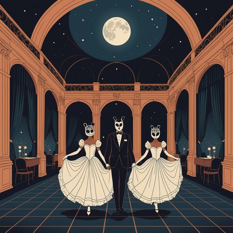 Set in a mysterious, dimly lit venue, the song evokes the eerie yet captivating essence of a masquerade ball at midnight. Combining strong melodic structures with dark thematic elements, this piece flirts with the supernatural and untouched aspects of human emotions, all wrapped in a majestic cabaret style.