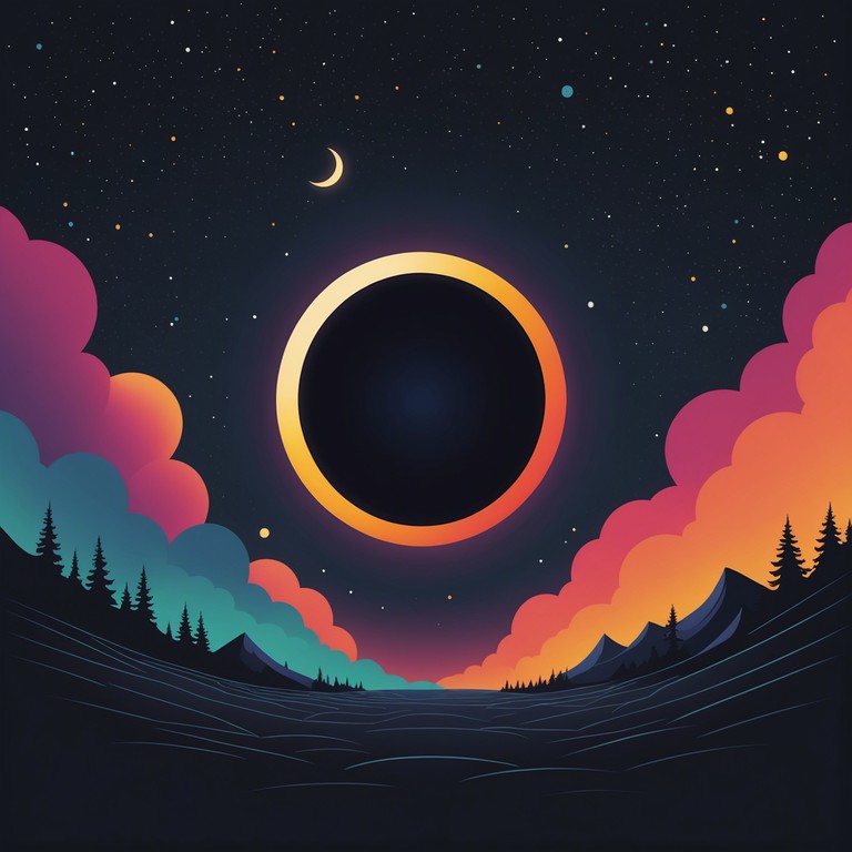 This track features a high energy, pulsating rhythm layered with immersive, vast synth lines that build towards a gripping crescendo. The soundscape mimics the cyclical nature and mystery of an eclipse, with dynamic rises and falls that evoke infinite celestial cycles.