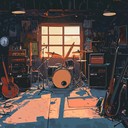 an upbeat instrumental garage rock track with lively guitars.