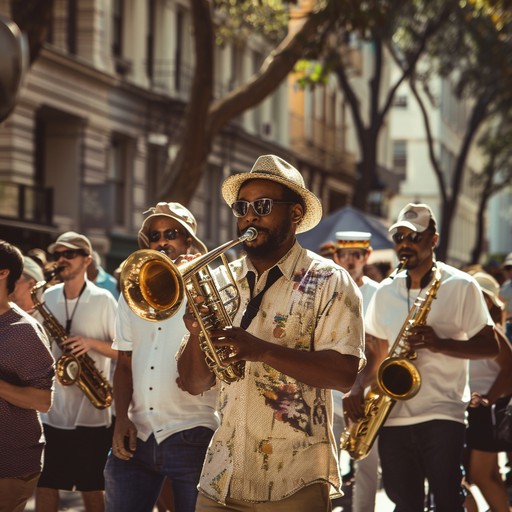 A spirited jazz piece with a whimsical, circus like vibe, featuring soaring saxophone melodies and a playful rhythm. It captures the excitement and joy of a circus performance, making it perfect for lively, theatrical settings.