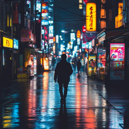 This instrumental track weaves haunting piano melodies with subtle electronic elements, capturing the essence of walking alone through the quiet streets of tokyo at night. The music evokes feelings of nostalgia and unspoken emotions, blending traditional japanese sounds with contemporary j pop influences.