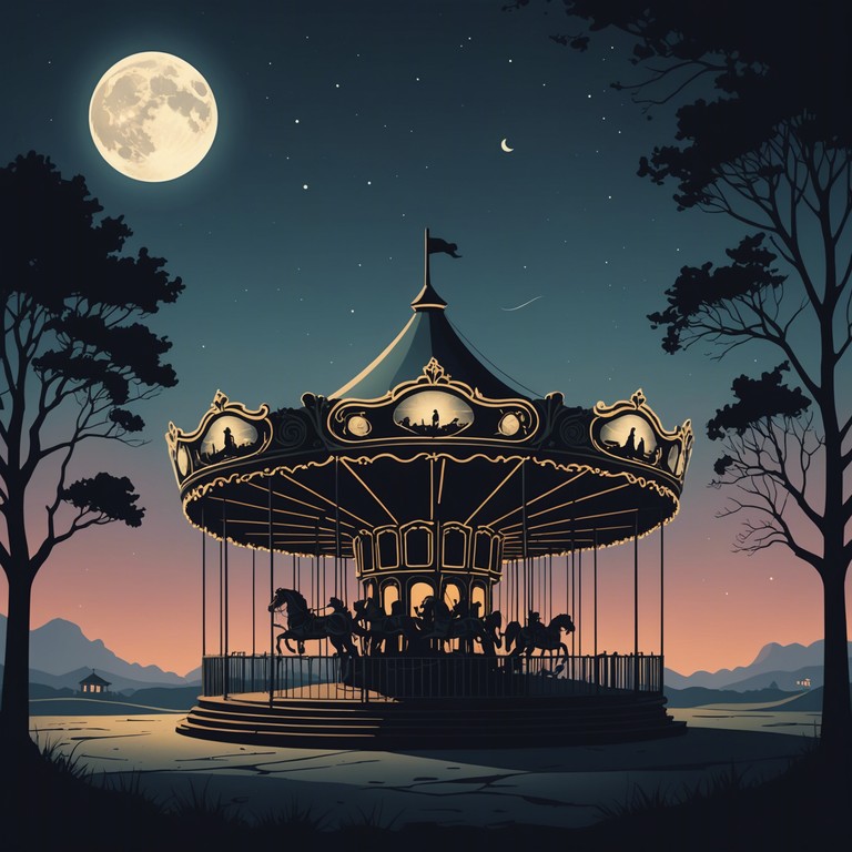 In a blend of chilling melodies and sinister undertones, this track captures the essence of a haunted carnival where eerie whispers and unsettling giggles reverberate under a ghostly moon. The music sets a creeping pace, perfect for a suspenseful night or a thrilling scene in a horror film.