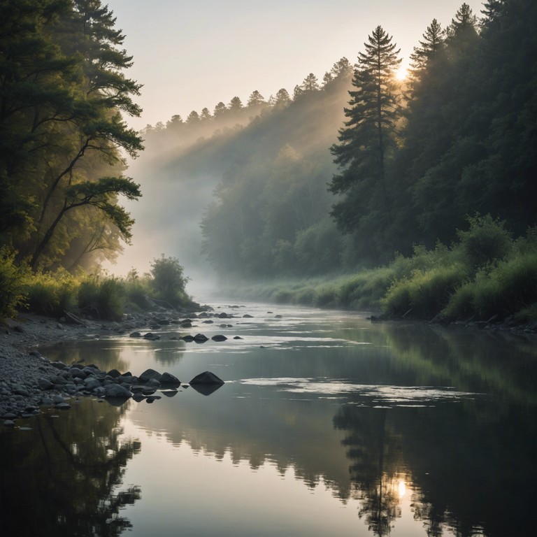 This ambient track utilizes the celestial harmony of tibetan singing bowls to transport listeners through mystic forests and calming riversides under the broad, open sky. The gentle ringing taps into the spirituality and ambient noise of nature, offering a space for meditation or focused contemplation.