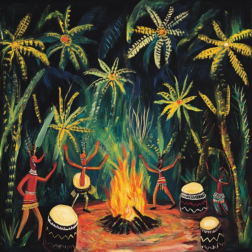 This composition merges traditional afro cuban rhythms with spiritual overtones, invoking the presence of ancestral spirits through the hypnotic beats of the batá drums