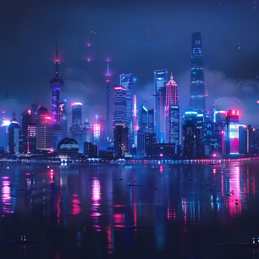 A vibrant electro track featuring pulsating synths and dynamic rhythms, reflecting the bustling energy and neon lights of the urban nightscape. The composition blends driving beats, spirited basslines, and shimmering melodies, evoking an electric atmosphere.