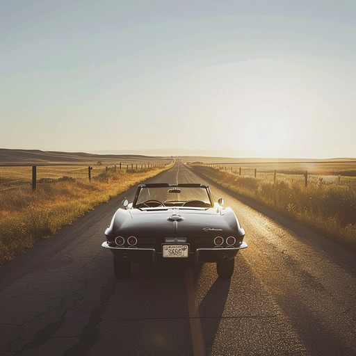 A spirited instrumental composition that brings to life the exhilaration of driving down open roads on a bright summer day in the 1950s, laden with catchy guitar tunes, bouncy piano, and an infectious beat that makes you want to cruise along.