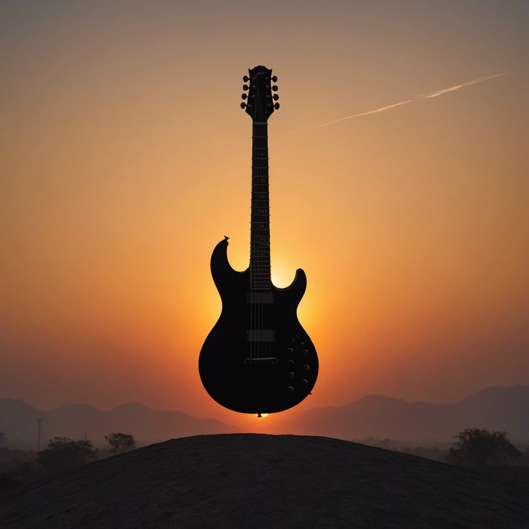 This track melds the intricate melodies of classical indian music with the rebellious spirit of rock, creating a lively soundscape. A sitar leads the melody, supported by rock instrumentation, entwining rhythmic complexities with a playful edge. This piece is a celebration of cultural convergence, depicting a musical sunrise that dances vibrantly as two worlds collide.