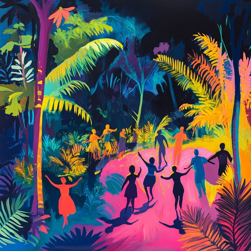 A heart pounding cumbia rhythm interwoven with lush jungle soundscapes and energetic percussion, this track takes the listener on a nocturnal adventure through the jungle, culminating in a triumphant dance finale.