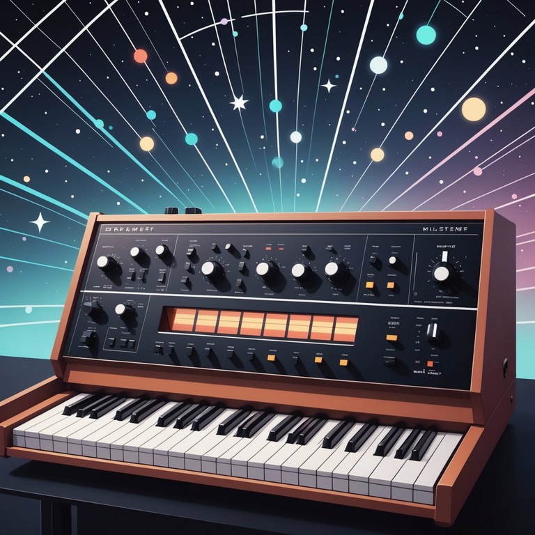 This alternative version emphasizes the feel of nighttime festivities even more, using additional layers of echoing synth chords to highlight a sense of endless joy and community under the vast, starry sky.
