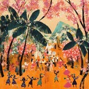 bossa nova instrumental uniting brazilian rhythms and japanese melodies joyously