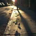 warm sunlight, beaten streets, serene flow, contemplative tunes