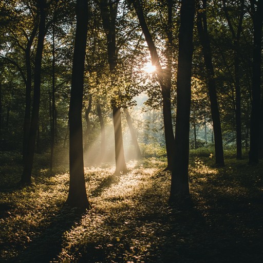 Immerse yourself in the ethereal whispers of the forest as gentle guitar strings intertwine with organic sounds, creating a calm and introspective journey through a mystical woodland.