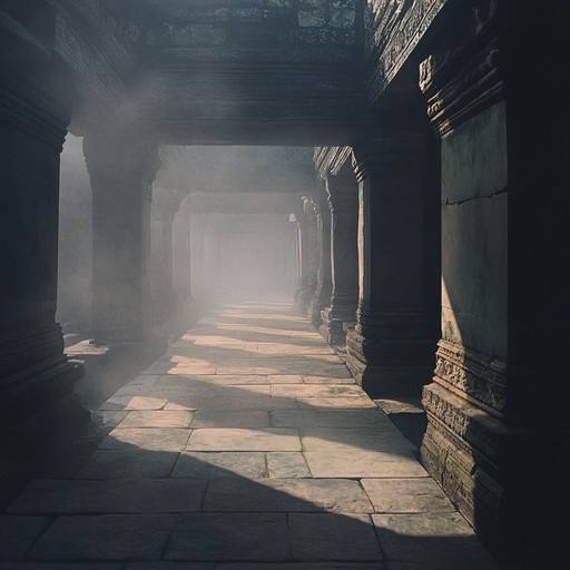 A chilling, suspenseful piece that combines mystical melodies with ancient ethnic percussion to evoke an atmosphere of mystery and tension. The track evolves through haunting flute lines, low rhythmic drums, and eerie ambient soundscapes, making the listener feel as though they are uncovering secrets in an ancient temple.