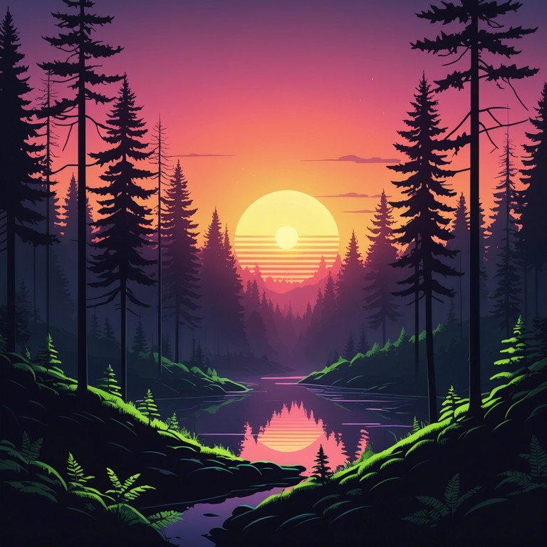 This composition paints an auditory picture of technology and nature coexisting in harmony, where digital synthesizers and acoustic elements blend under the canopy of a serene, optimistic dawn.