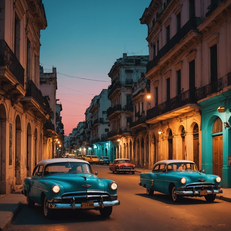 Imagine the sun setting over havana, the vibrant streets alive with the sound of salsa and the soft clink of glasses. This track should embody the warm, enthralling allure of an evening in cuba, featuring a smooth blend of traditional latin rhythms and jazz elements, creating a soothing yet invigorating ambiance perfect for a night of dance and relaxation.