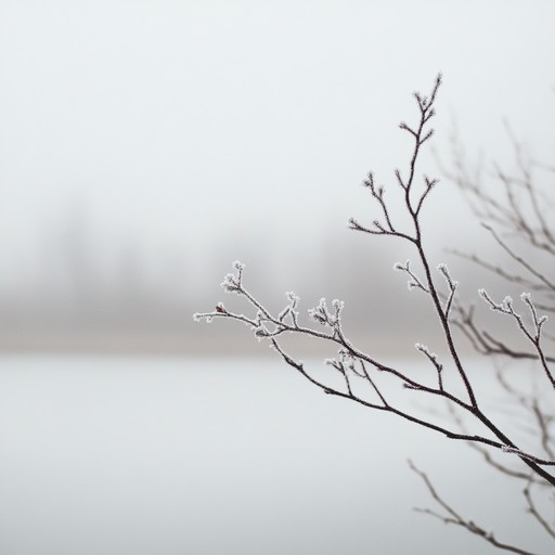 This track evokes the silent, serene world of a frost covered landscape, where the air is crisp and the sound of falling snowflakes can just barely be heard. The minimal instrumental arrangement mirrors the solemn beauty and isolation of winter, conveying a sense of peace and introspection.