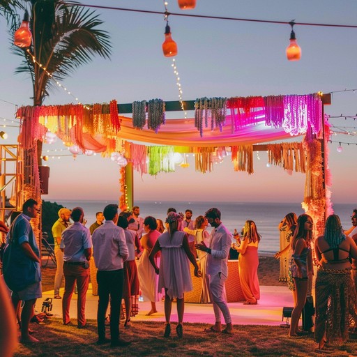 Picture a sun drenched beach alive with dancing, steel drums, congas, and maracas creating an exuberant, festive atmosphere. The fast tempo and lively melodies capture the essence of summer fun and joyous celebrations.