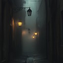 mysterious, dark, cityscape's essence captured with an eerie vibe.