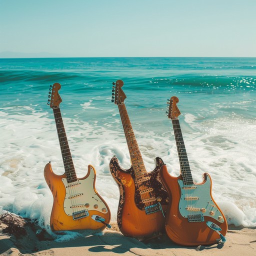 An energetic electric guitar leads a progressive rock piece, capturing the essence of a joyful summer day. Dynamic rhythms and uplifting melodies guide the listener through a daydream of adventure and sunshine.