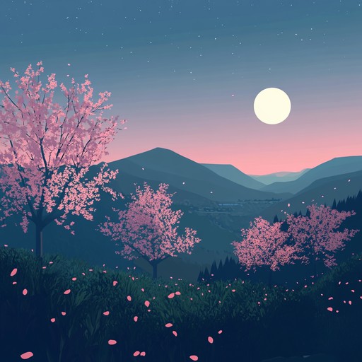 A calming instrumental piece that weaves delicate harmonies reminiscent of serene anime settings, using traditional sounds to evoke images of blooming flowers and gentle breezes.