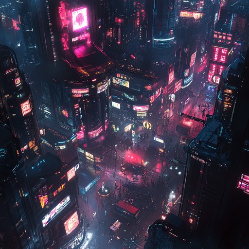 This track features a rapid tempo that mirrors a high speed chase through a neon lit cityscape. The night enhances the mysterious aura as shadows and sounds blend into an adrenaline pumping trip, driven by the relentless beats of an electric drum set. The music induces a feeling of both exhilaration and tension, perfect for nocturnal adventures or thrilling animations.