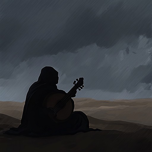 An intense instrumental blending middle eastern scales with driving percussions, evoking feelings of anger and resistance amidst a tense desert atmosphere.