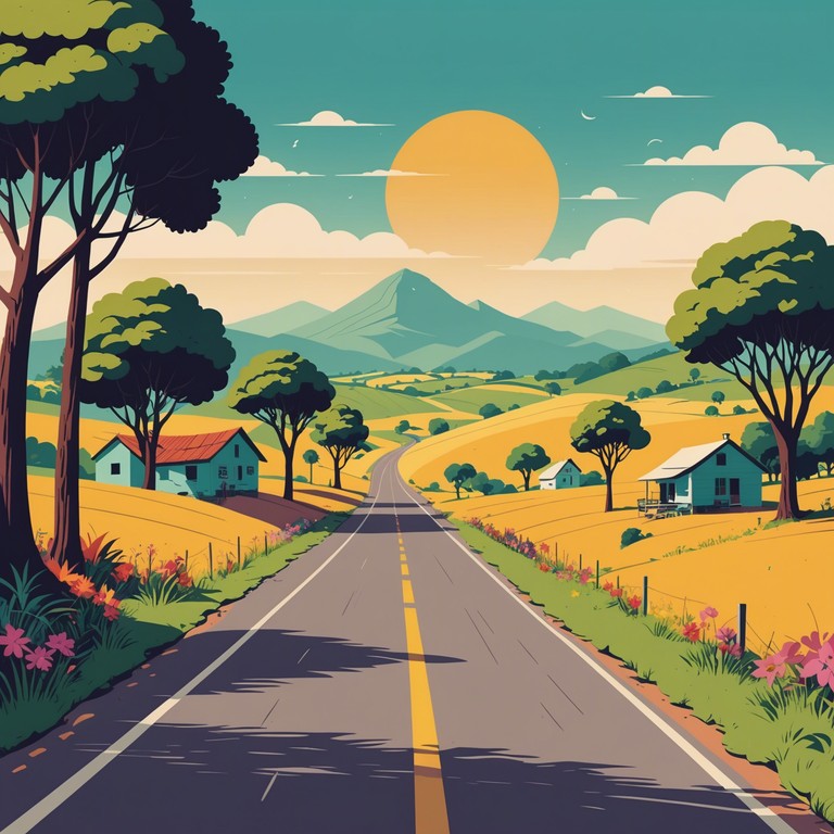 A unique blend of traditional sertanejo with unruly, chaotic elements creates a dramatic soundscape where conventional country melodies interlace with unpredictable rhythms. The song conveys a story of a wild, untamed journey through the backroads, symbolizing personal challenges and adventures.