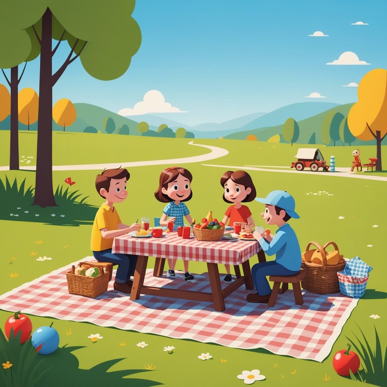 Imagine the perfect day where everything goes right and the sun shines warmly over a picnic scene, complemented by light hearted laughter and a feeling of youthful energy.