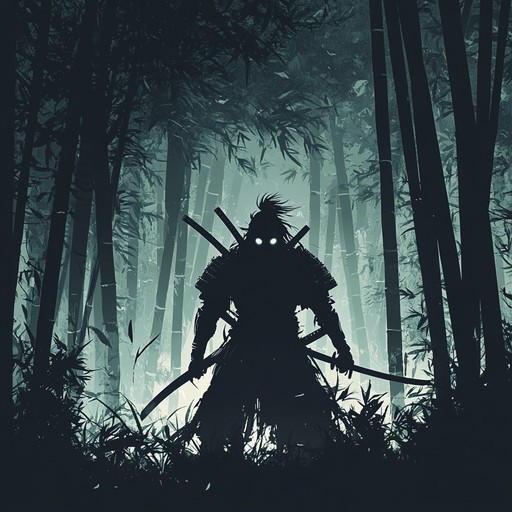 A chilling and intense instrumental, perfect for sinister anime scenes, blending traditional japanese instruments with modern ominous tones, creating a terrifying atmosphere with haunting melodies, unsettling percussion, and powerful crescendos.