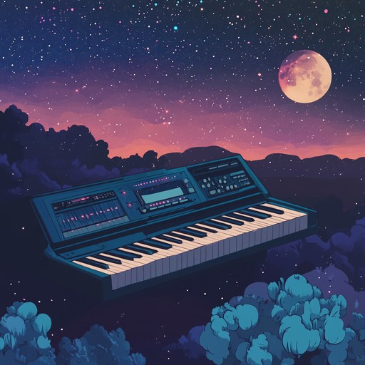 Let the ambient synthesizers and retro grooves guide you through a cosmic dreamscape, creating a tranquil and nostalgic atmosphere reminiscent of the 70s. A harmonious blend of ethereal melodies and soft beats, perfect for a serene journey through starlight