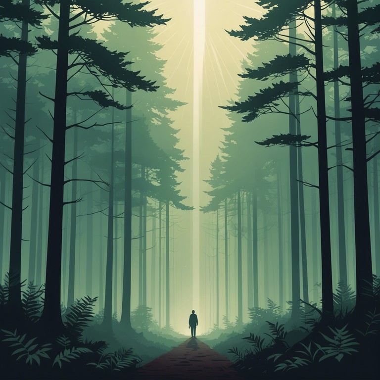 A mystical journey into the heart of the forest, where eerie melodies played on the acoustic guitar blend seamlessly with nature's own symphonies, creating a surreal and captivating musical experience.
