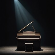 lonely piano chords echo in darkness
