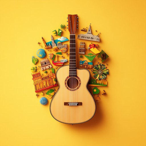 An instrumental composition that blends vibrant rhythms and melodies from around the world, featuring the acoustic guitar, creating a joyful and carefree atmosphere that uplifts the spirit and invites listeners to dance and celebrate global unity.