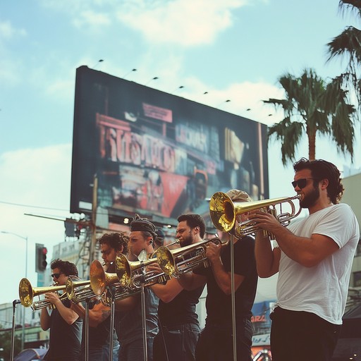 A complex intermix of soulful rhythms and punk's unrefined intensity, encapsulating urban love narratives bathed in the glow of city lights. Potent electric guitar solos interplay with brass segments to set a vividly passionate and gritty mood, echoing the vibrant yet tough spirit of city life