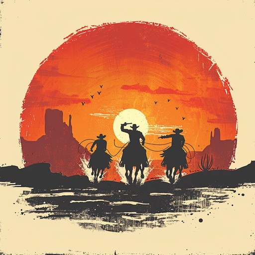 An energetic instrumental capturing the essence of a western rodeo at sunset. Fast paced guitar strumming, harmonica interludes, and lively percussion evoke the thrilling spirit of cowboys in action. Perfect for high energy scenes requiring a touch of rustic charm.